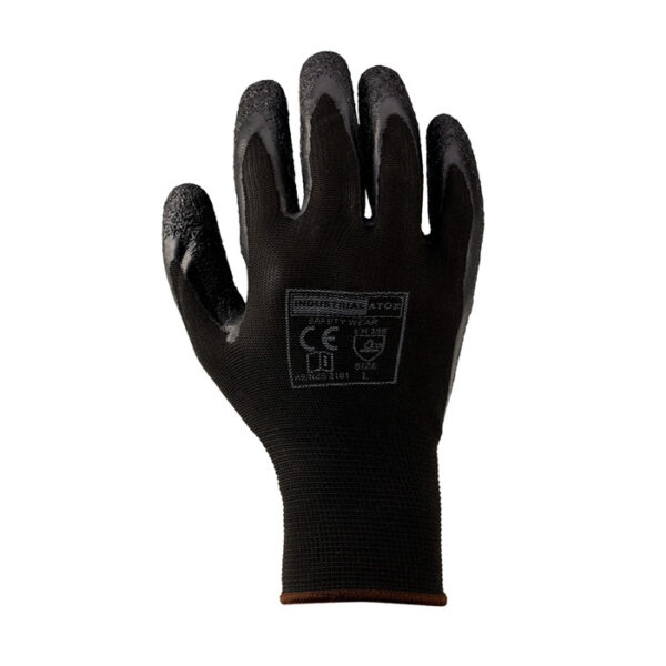 Black Crinkle Polyester Gloves